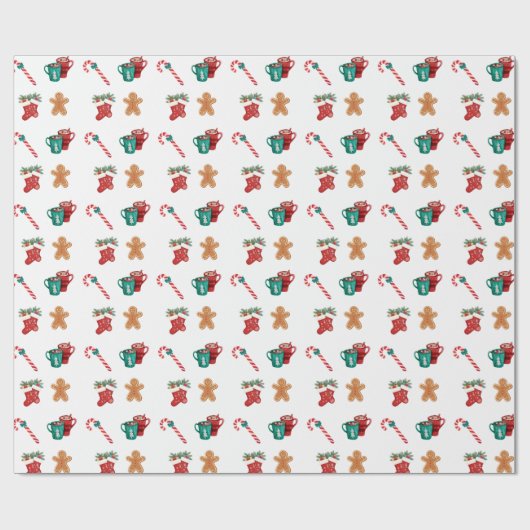 Combining the vibrant Christmas icons Wrapping Pap Geschenkpapier (Flach)
