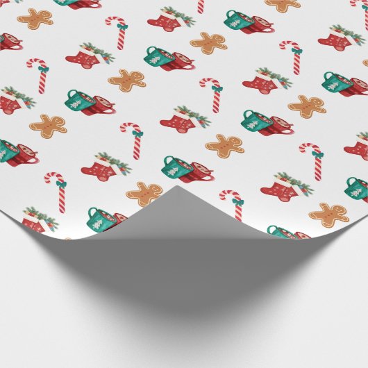 Combining the vibrant Christmas icons Wrapping Pap Geschenkpapier (Ecke)