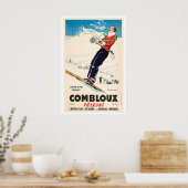Comblou Skilift Frankreich Vintage Skiposter Poster (Küche)