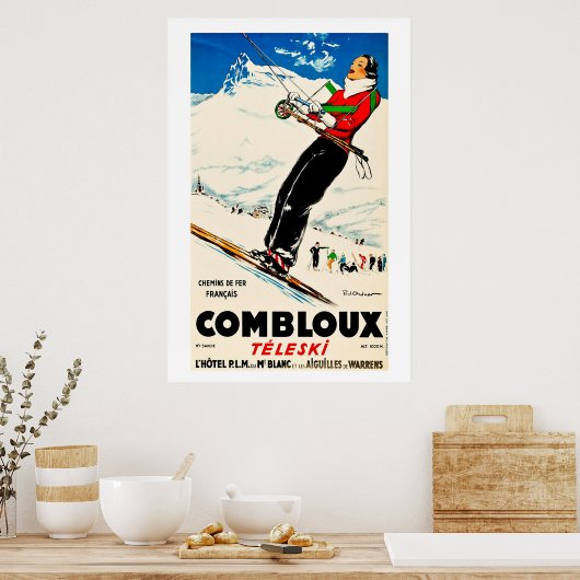 Combloux, Chemins de Fer Francias, Skiposter Poster (Küche)