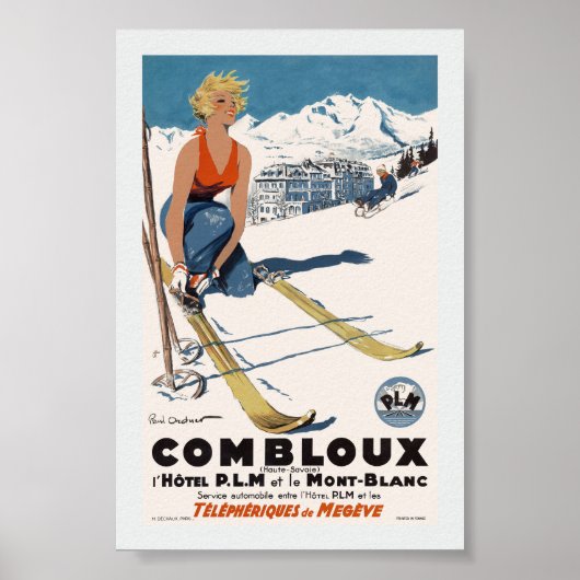 Combloux Vintage-Reiseplakat restauriert Poster (Vorne)
