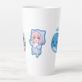 Combo Kawaii Anime, Cute Blue Whale and Octo-Vibes Milchtasse (Vorderseite)