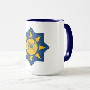 Combo mug 444 g weiß/blau SPORT Tasse