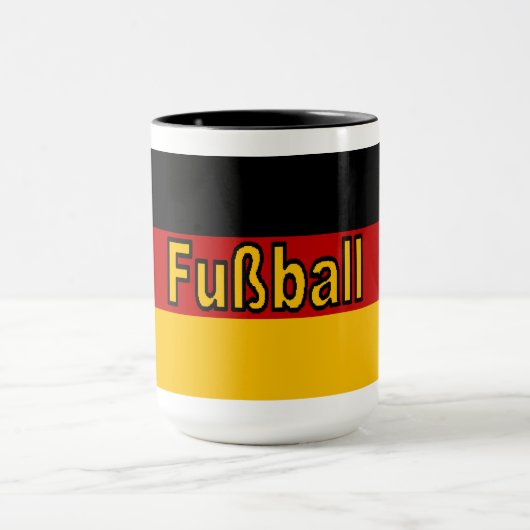 Combo Mug 444 ml weiß/schwarz DEUTSCHLAND FUSSBALL Tasse (Zentrum)