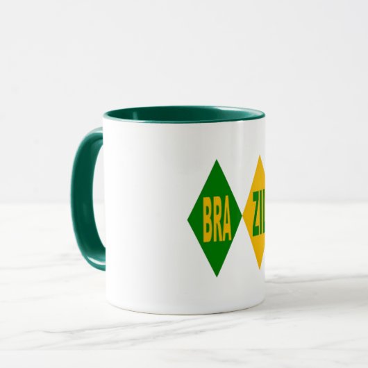 Combo mug blanc vert BRAZIL Tasse (Vorderseite Links)