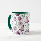 Combo Mug – Whimsical Purple Holiday Design Tasse (Vorderseite Links)