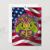 Combo-Pack für Karneval-Party aus 3 Designs Einladungspostkarte (Vorne/Hinten)