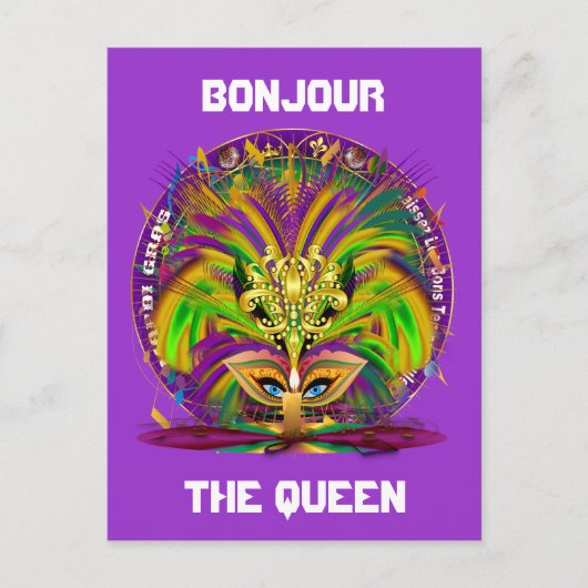 Combo-Pack für Karneval-Party aus 3 Designs Einladungspostkarte (Vorderseite)