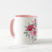 Combo-Rosa-Blume Tasse (Vorderseite Links)