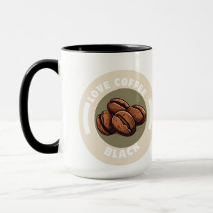 Combo-Tasse, 15 oz, Liebe Kaffeepause Schwarz Tasse