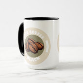 Combo-Tasse, 15 oz, Liebe Kaffeepause Schwarz Tasse (Vorderseite Links)