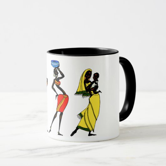 Combo-Tasse Afrikanischer Frauen, 11 oz Tasse (VorderseiteRechts)