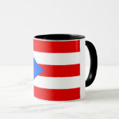 Combo Tasse Black mit der Flagge von Puerto Rico,  (VorderseiteRechts)