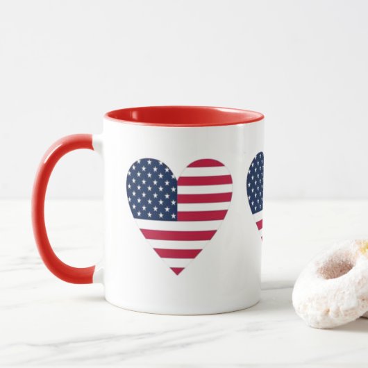 Combo-Tasse der amerikanischen Flagge Tasse (Mit Donut)