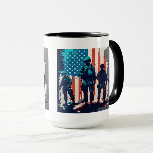 Combo-Tasse der amerikanischen Soldaten, 15 oz Tasse (VorderseiteRechts)