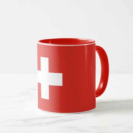 Combo-Tasse der Schweizer Flagge Tasse (VorderseiteRechts)