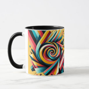Combo-Tasse - Farbiges spiralgeometrisches Design Tasse