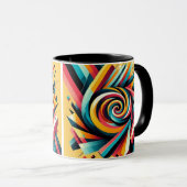 Combo-Tasse - Farbiges spiralgeometrisches Design Tasse (VorderseiteRechts)