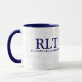 Combo-Tasse für Navy Blue Monogram mit Name Tasse (Links)