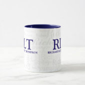 Combo-Tasse für Navy Blue Monogram mit Name Tasse (Zentrum)