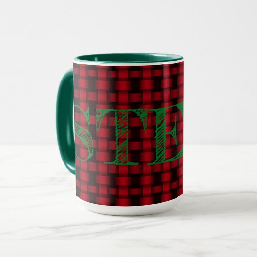 Combo-Tasse für personalisierte, rote und schwarze Tasse (Vorderseite Links)
