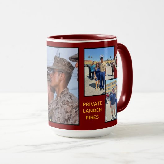 Combo-Tasse "Landen's USMC Boot Camp Abschluss" Tasse (VorderseiteRechts)