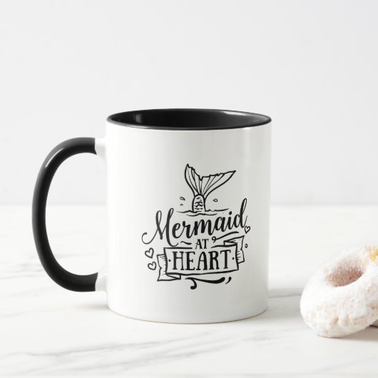 Combo-Tasse - Meerjungfrau im Herzen Tasse (Mit Donut)