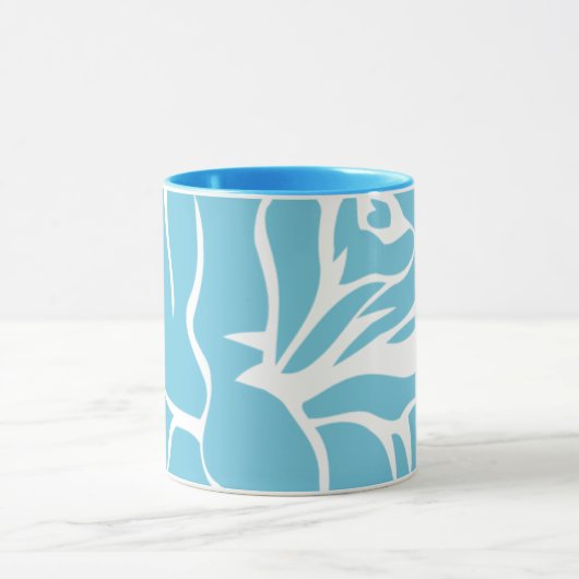 Combo-Tasse mit blauer Blume Tasse (Zentrum)