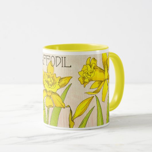 Combo Tasse mit gelbem Daffodil Design! (VorderseiteRechts)