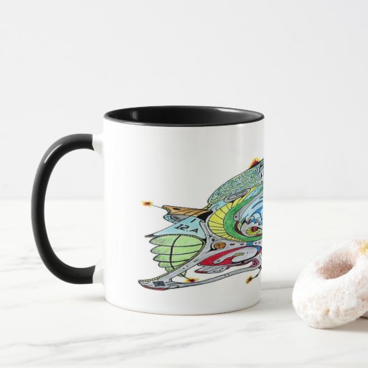 Combo-Tasse mit Raumfahrttechnik 1 a.1 Tasse (Mit Donut)