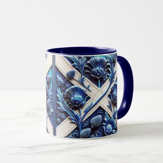 Combo-Tasse mit schottischem Thistles Design Tasse (VorderseiteRechts)