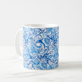 Combo-Tasse - Paisley in Blau und Weiß Kaffeetasse