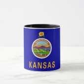 Combo-Tasse unter der Flagge von Kansas, USA Tasse (Zentrum)