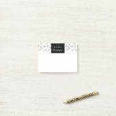 Combs & Scissors - Schwarz & Türkis - Name hinzufü Post-it Klebezettel (Auf Schreibtisch)