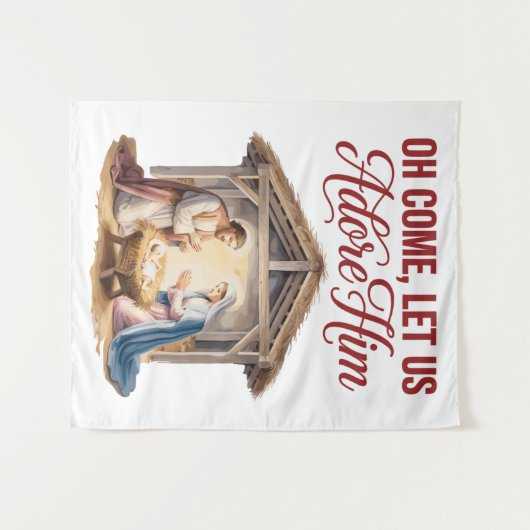 Come Adore Him Tapestry Wandteppich (Vorderseite (Horizontal))