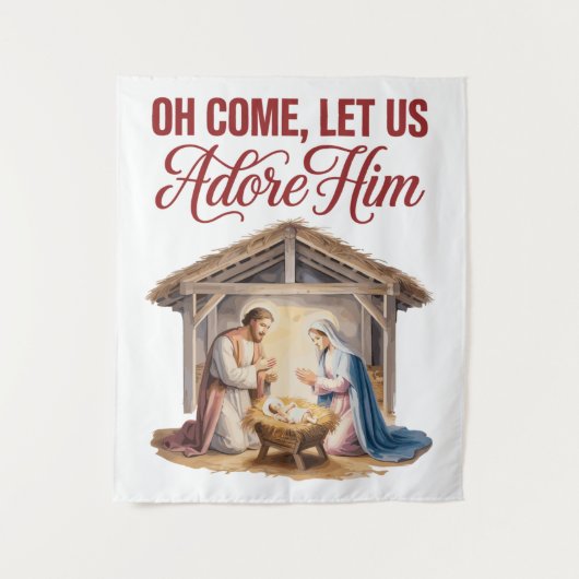 Come Adore Him Tapestry Wandteppich (Vorderseite)