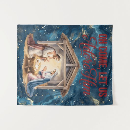 Come Adore Him Tapestry Wandteppich (Vorderseite (Horizontal))