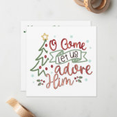 Come Adore Ihm Weihnachtskarte Mitteilungskarte (Vorderseite/Rückseite Beispiel)