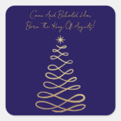 Come And Behold Him | Christmas Square Stickers (Vorderseite)