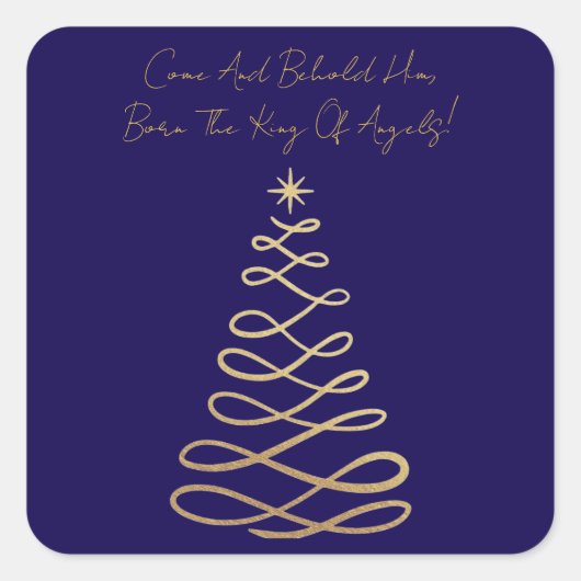 Come And Behold Him | Christmas Square Stickers (Vorderseite)