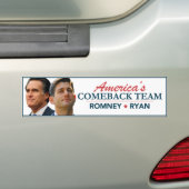 Come-back-Team Mitt Romneys Paul Ryan Amerikas Autoaufkleber (Auf Auto)
