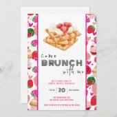 Come Brunch - Einladung zum Geburtstag mit weißem (Vorne/Hinten)