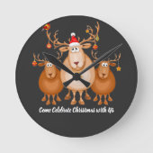 Come Celebrate Christmas with Us by premora Runde Wanduhr (Vorderseite)