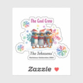 Come Chill mit der Coolsten Crew Around Christmas Aufkleber (Blatt)