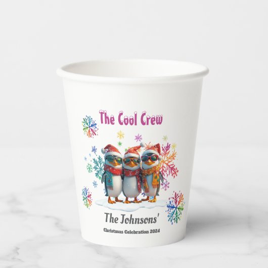 Come Chill mit der Coolsten Crew Around Christmas Pappbecher (Vorderseite)