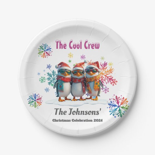 Come Chill mit der Coolsten Crew Around Christmas Pappteller (Vorderseite)