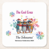 Come Chill mit der Coolsten Crew Around Christmas Rechteckiger Pappuntersetzer (Vorderseite)