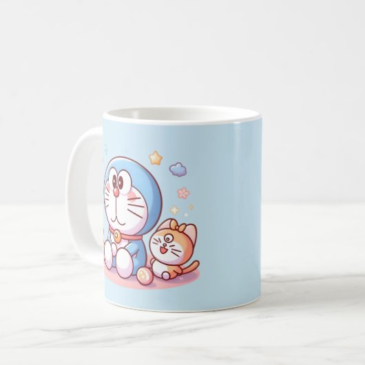 Come Come Cat And Doraemon Kaffeetasse (Vorderseite Links)