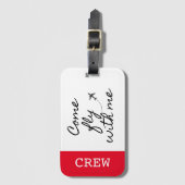 "Come fly with me" Gepäckmarke für die Crew von Fl Gepäckanhänger (Vorderseite Vertikal)