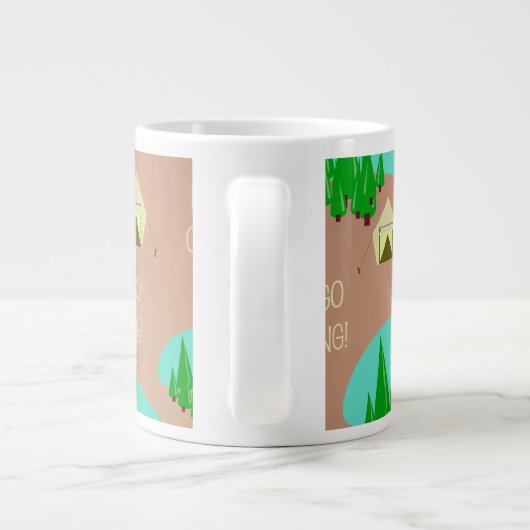 Come Go Camping Retro Style Pattern Jumbo-Tasse (Rückseite)